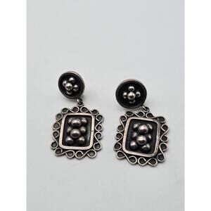 STERLING SILVER BRENDA SCHOENFELD DESIGNER BALL EARRINGS